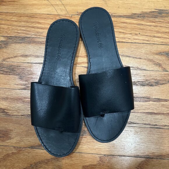 Madewell Shoes - The Boardwalk Post Slide Sandal in Black